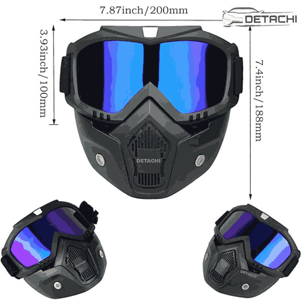 DETACHI Motorcycle Goggle mask With Adjustable Elastic Strap2 - LXINDIA.COM