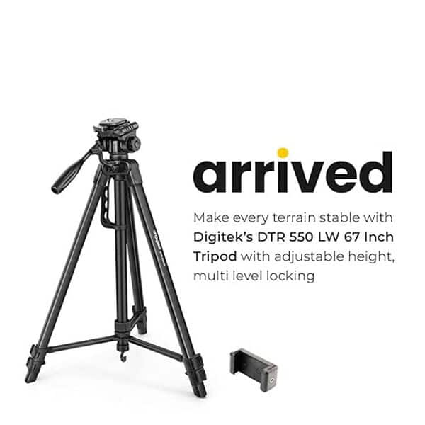 DIGITEK DTR 550 LW 67 Inch Foldable Tripod Stand with Phone Holder1 - LXINDIA.COM