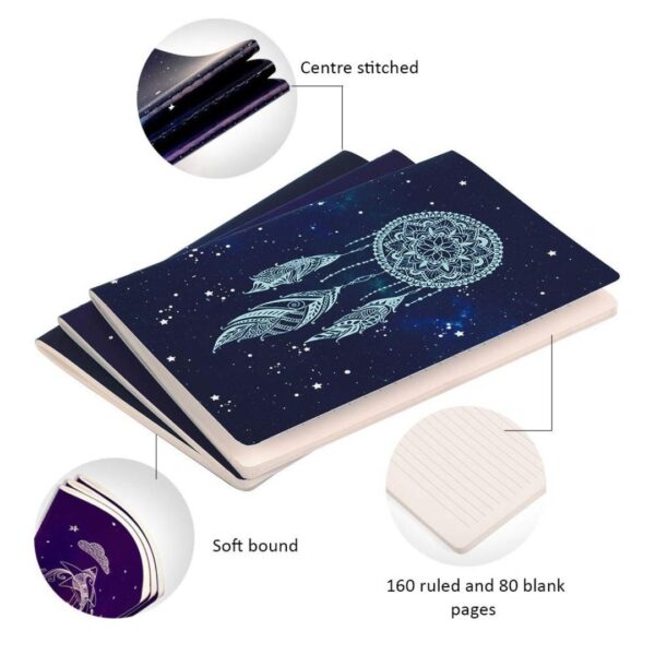 DOODLE Beyond The Stars Soft Bound Set of 3 Notebook Diary 160 Ruled Pages2 - LXINDIA.COM