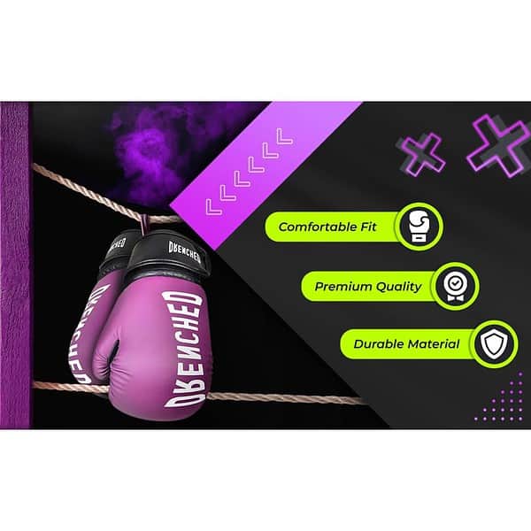 DRENCHED Boxing Gloves with Molded Padding Foam Lavender C - LXINDIA.COM