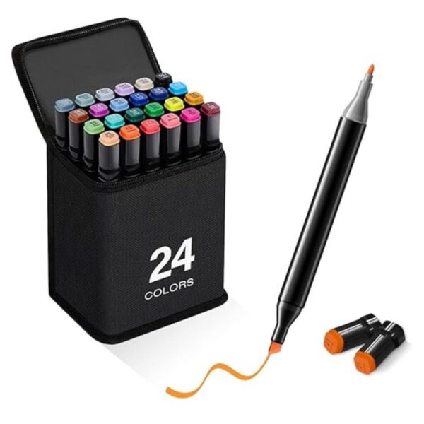 DRIVANTO Dual Tip Art Markers Set 24 pcs - LXINDIA.COM