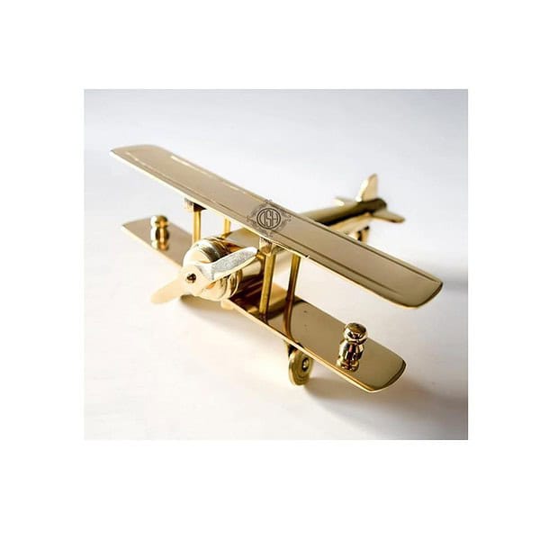 DSH Brass Aeroplane Table Top Miniature Decorative Showpiece Gold - LXINDIA.COM