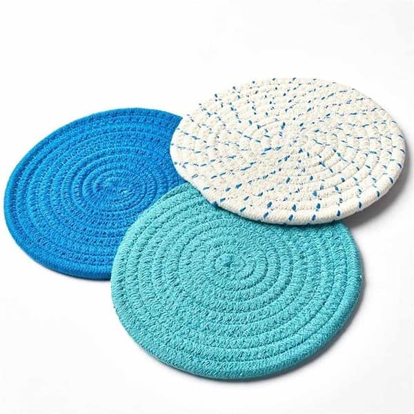 Daruh Craft Potholders Set Trivets Pure Cotton Hot Pot Holders Stylish Coasters Set of 3 1 - LXINDIA.COM