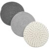 Daruh Craft Potholders Set Trivets Pure Cotton Hot Pot Holders Stylish Coasters Set of 3 - LXINDIA.COM