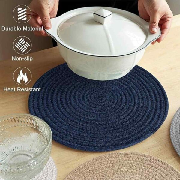 Daruh Craft Potholders Set Trivets Pure Cotton Hot Pot Holders Stylish Coasters Set of 3 3 - LXINDIA.COM