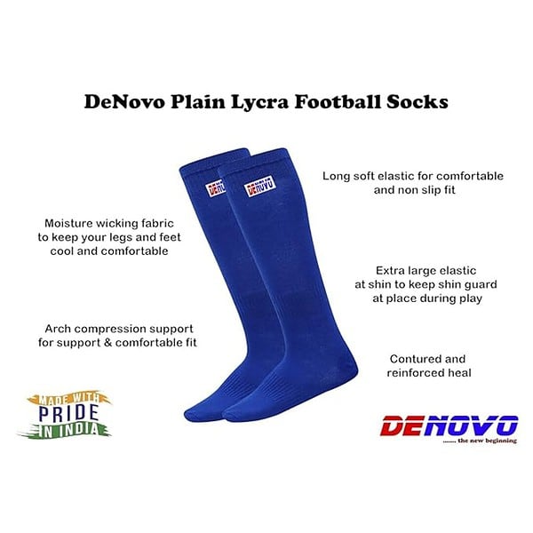 DeNovo New Shin Guard and Lycra Socks Football Hockey Kit 1 - LXINDIA.COM