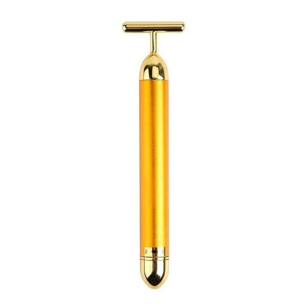 Dealsure 24k Gold Energy Beauty Bar Electric Vibration Facial Massage Roller - LXINDIA.COM