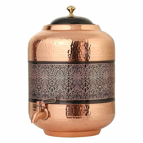 Decorative India Copper Hammer Carving Water Dispenser Copper Antique Glossy Finish 1 - LXINDIA.COM