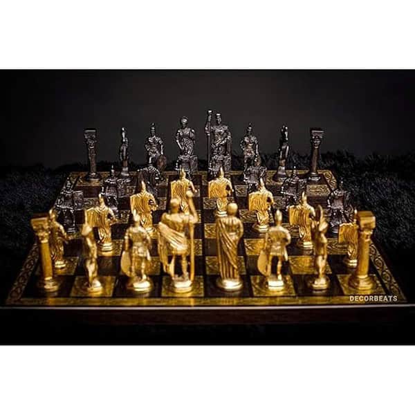 Decorbeats Pure Brass Luxury Chess Spartan Edition Thick Brass Board 1 - LXINDIA.COM