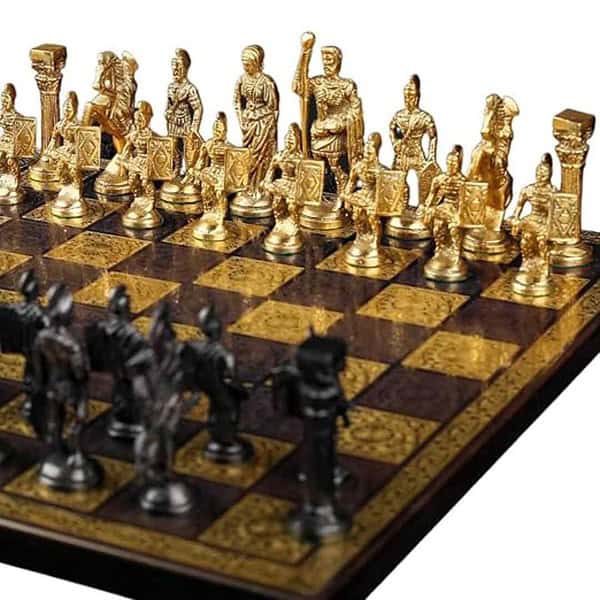 Decorbeats Pure Brass Luxury Chess Spartan Edition Thick Brass Board 3 - LXINDIA.COM