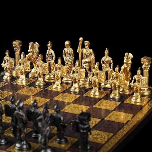 Decorbeats Pure Brass Luxury Chess Spartan Edition Thick Brass Board - LXINDIA.COM