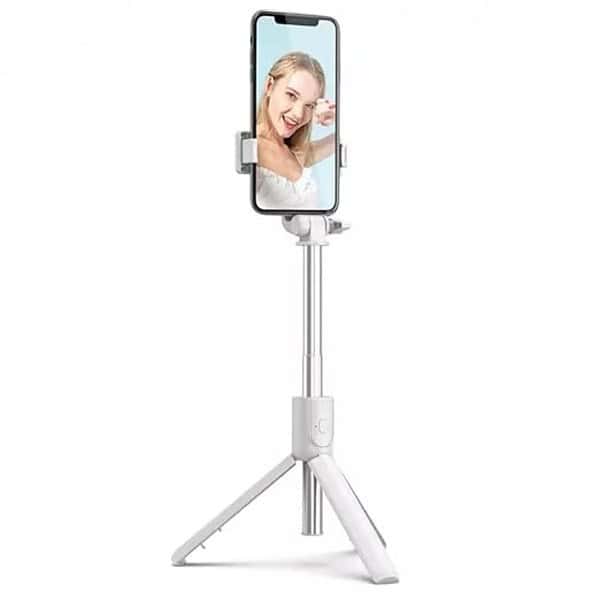 Dekoq Extendable 3 in 1 Aluminum Selfie Stick with Wireless Remote and Tripod Stand White - LXINDIA.COM