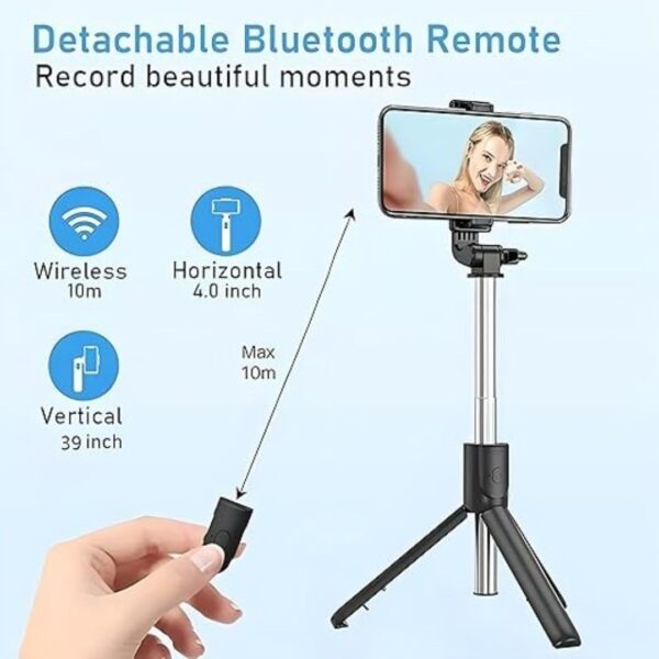 Dekoq Extendable Selfie Stick with Detachable Bluetooth Wireless Remote and Phone Holder3 - LXINDIA.COM