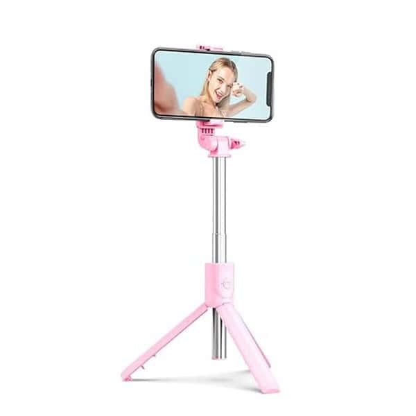 Dekoq Selfie Stick with Wireless Remote Access and Extendable Tripod Stand for Mobile Pink - LXINDIA.COM