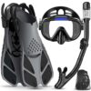 Delavala Adult Snorkeling Kit Black L XL Mask Dry Snorkel - LXINDIA.COM