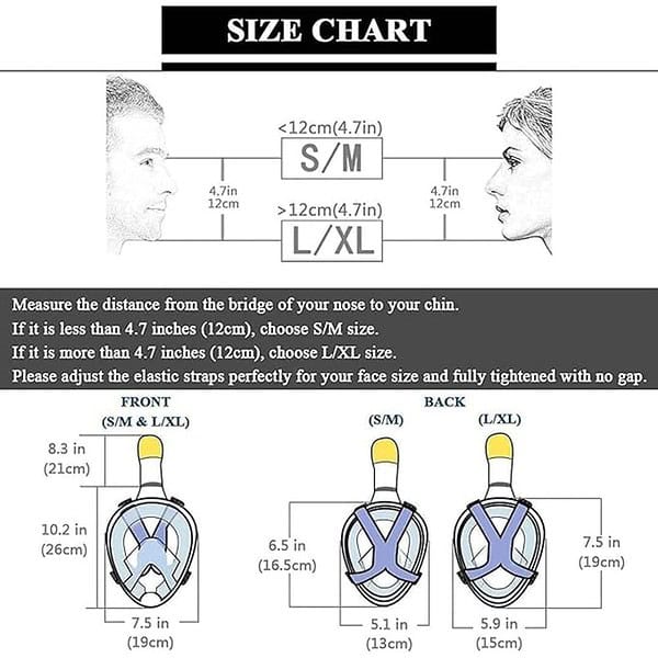 Delavala Snorkel Mask Kids Grey S M Full Face Diving Mask for Adults 2 - LXINDIA.COM