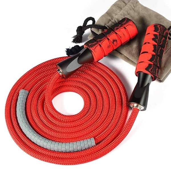 Denvosi Professional Jump Rope Workout Overstriking Weighted Cotton Rope（Red） - LXINDIA.COM