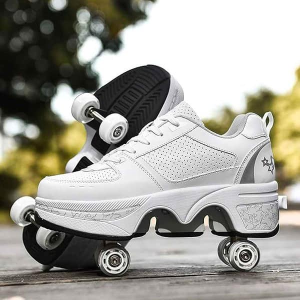 Double Row Deform Wheel Automatic Walking Shoes Invisible Deformation Roller Skate 1 - LXINDIA.COM