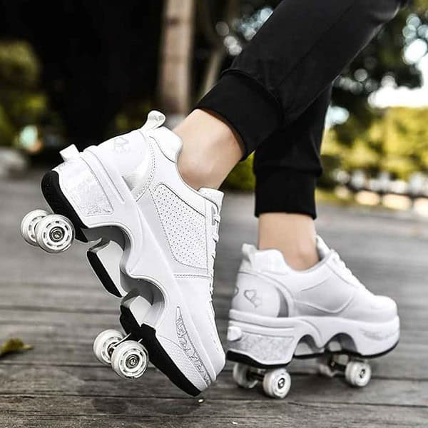 Double Row Deform Wheel Automatic Walking Shoes Invisible Deformation Roller Skate 2 - LXINDIA.COM