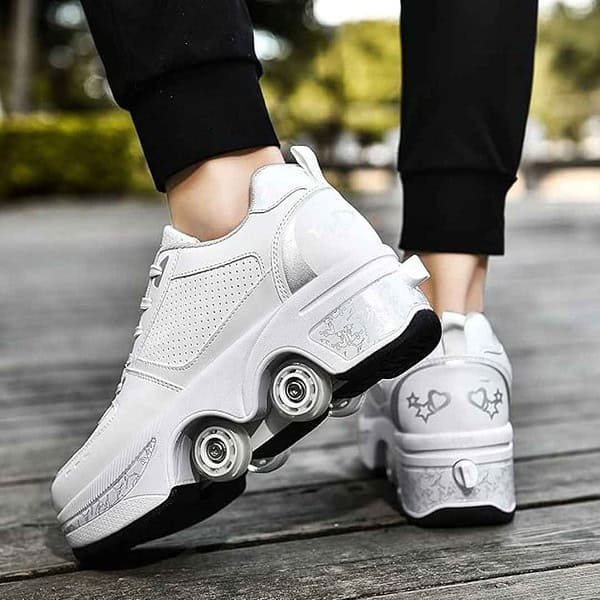 Double Row Deform Wheel Automatic Walking Shoes Invisible Deformation Roller Skate 3 - LXINDIA.COM