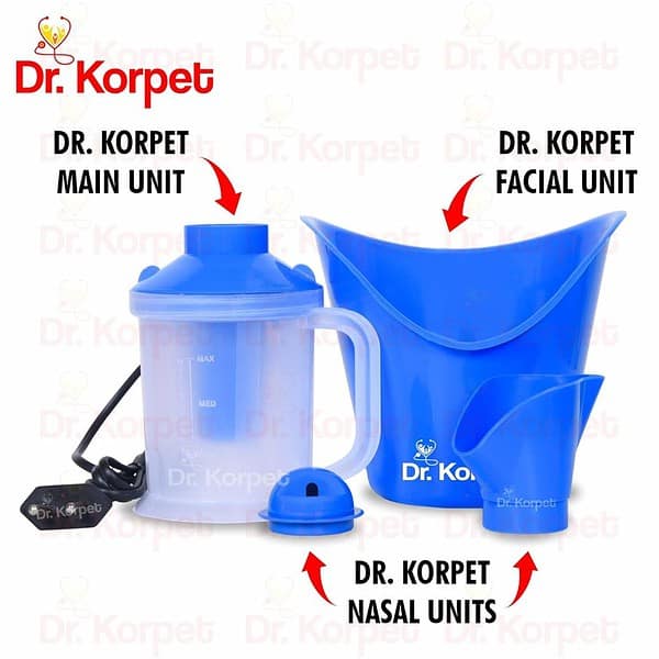 Dr Korpet 3 in 1 vaporizer steamer for cough cold and facial Blue2 - LXINDIA.COM