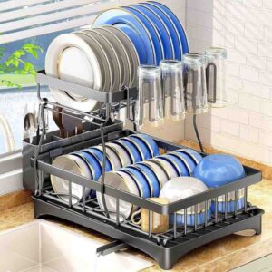 Dratal Dish Drying Rack for Countertop Rustproof Black - LXINDIA.COM