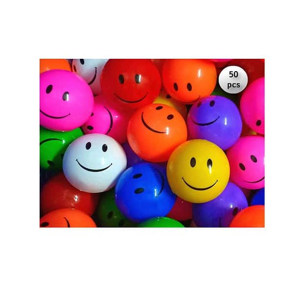 EEVOVEE Plastic Smiley Pool Ball for Kids 8cm Pack of 50pcs - LXINDIA.COM