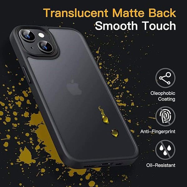 EGOTUDE Ultra Hybrid Matte Frosted Translucent Back Case for iPhone 13 Frost Black2 - LXINDIA.COM