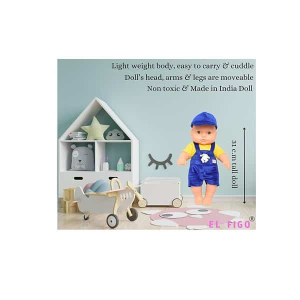 EL FIGO Cute Little Boy in Blue Dress Rubber Doll for Kids A 2 - LXINDIA.COM