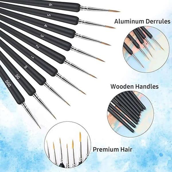 ELEPHANTBOAT 6PC Paint Brushes Set with Nylon Hair Detailing Brush for Painting 1 1 - LXINDIA.COM