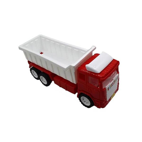 EUPHORIA Small Size Friction Powered Plastic Dumper Truck Toy Red and White A - LXINDIA.COM