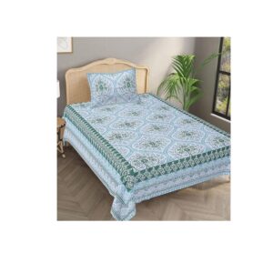 Elanorhomes 240 Leafy Charm TC Cotton Single Bedsheets - LXINDIA.COM