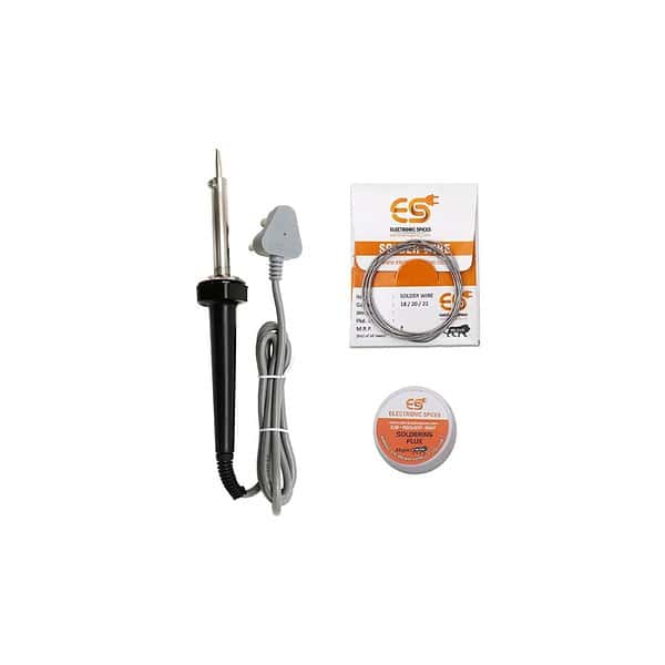 Electronic Spices Mini Starter iron Kit 3in1 Soldering kit 60watt iron Solder wire Solder paste - LXINDIA.COM