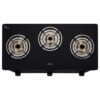 Elica Vetro Glass Top 3 Burner Gas Stove 7031 CT VETRO Black - LXINDIA.COM