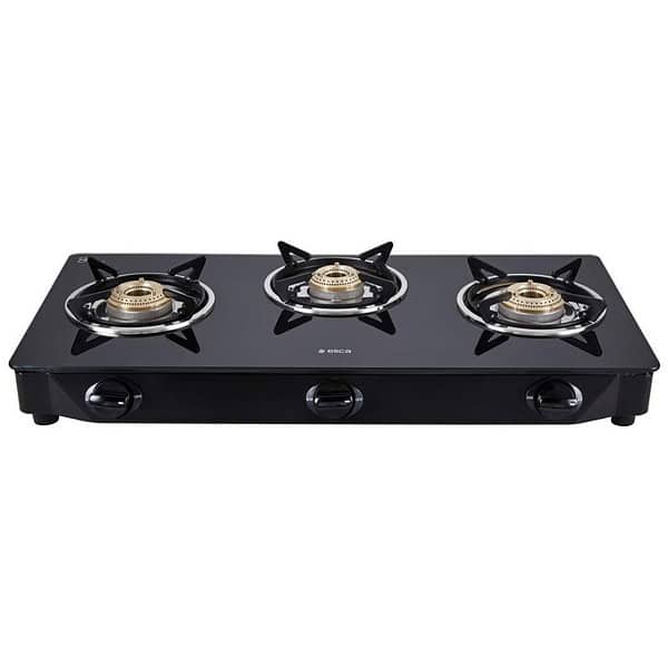 Elica Vetro Glass Top 3 Burner Gas Stove 7031 CT VETRO Black2 - LXINDIA.COM