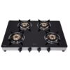 Elica Vetro Glass Top 4 Burner Auto Ignition Gas Stove 694 CT VETRO SS AI - LXINDIA.COM