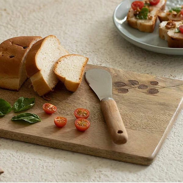 Ellementry Leafy Twig Wooden Chopping Board 14.6X7.8 Inch1 - LXINDIA.COM