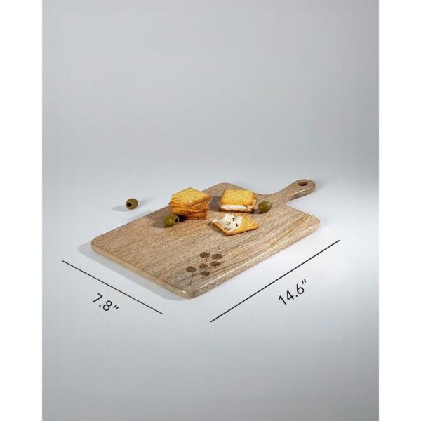 Ellementry Leafy Twig Wooden Chopping Board 14.6X7.8 Inch2 - LXINDIA.COM