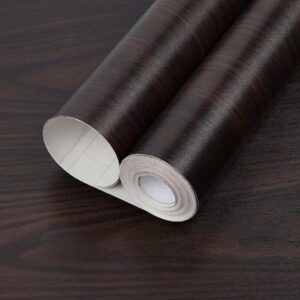 Elton DIY Wall Paper Wall Sticker Self Adhesive Wooden Wallpaper Dark Brown Mahogany45x500cm - LXINDIA.COM