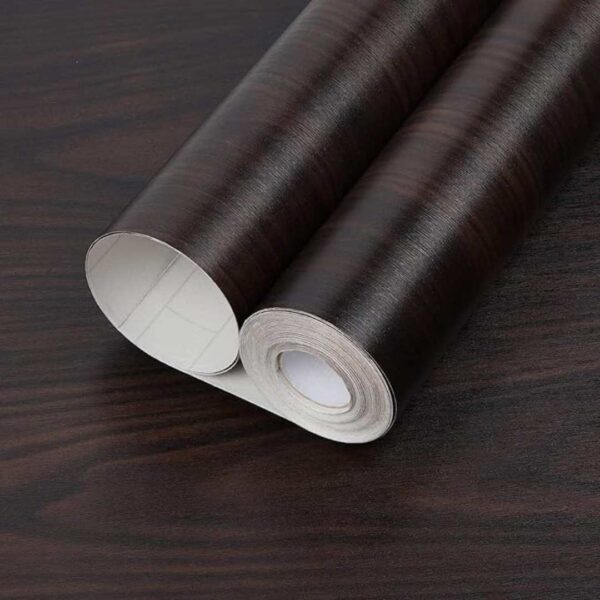 Elton DIY Wall Paper Wall Sticker Self Adhesive Wooden Wallpaper Dark Brown - LXINDIA.COM