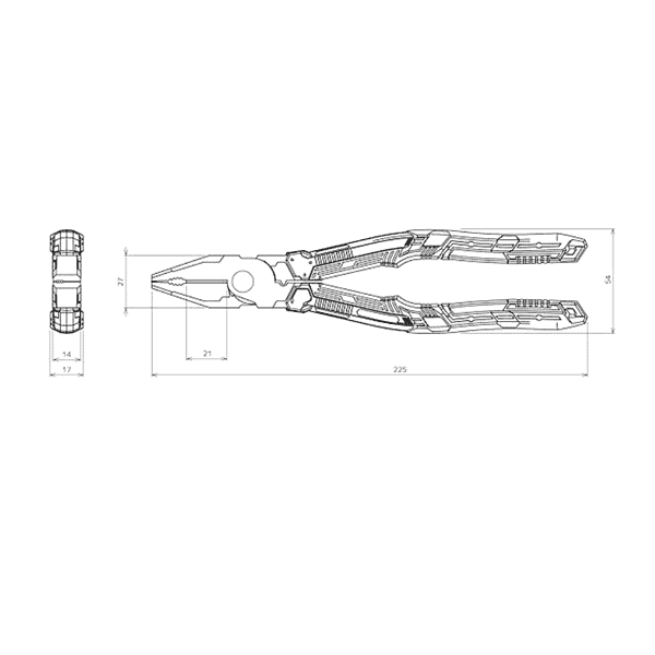 Engineer PZ78 Side Cutting Pliers with Unique Screw Removal Jaws3 - LXINDIA.COM