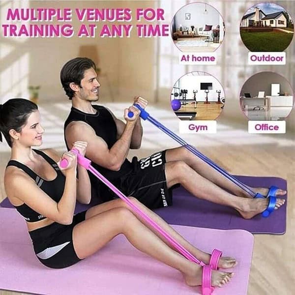 Eowote 4Tube Yoga Pedal Pull Reducer Puller Resistance Band Multicolor 3 - LXINDIA.COM