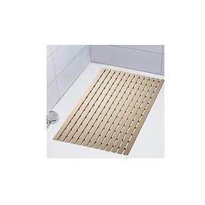 Eurotex Bathtub Mat Plastic Stripped Rubber Base 46cm x 61cm Beige - LXINDIA.COM