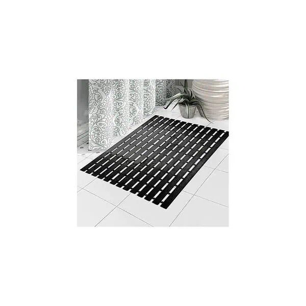 Eurotex Bathtub MatPlastic Stripped Rubber Base 46cm x 61cm Black A - LXINDIA.COM