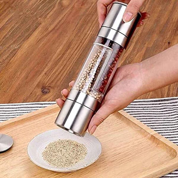 Evona Pepper Grinder 2 in 1 Stainless Steel Glass Body - LXINDIA.COM