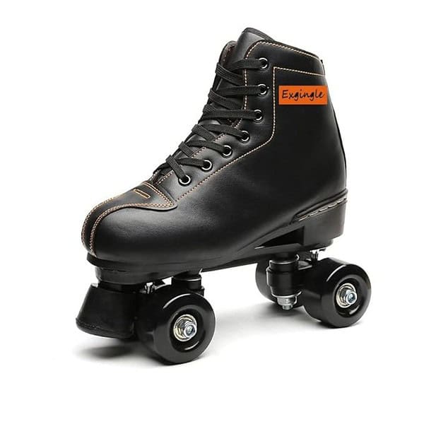 Exgingle Adult Roller Skates High Top Indoor Outdoor Quad Skates Black 1 - LXINDIA.COM