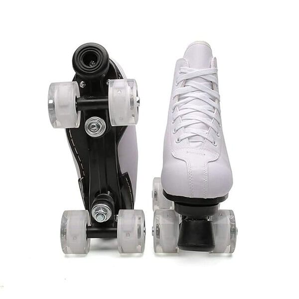 Exgingle Adult Roller Skates High Top Indoor Outdoor Quad Skates White 1 - LXINDIA.COM