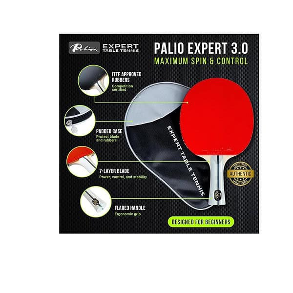 Expert Table Tennis Palio Expert 3.0 Table Tennis Racket Red B - LXINDIA.COM