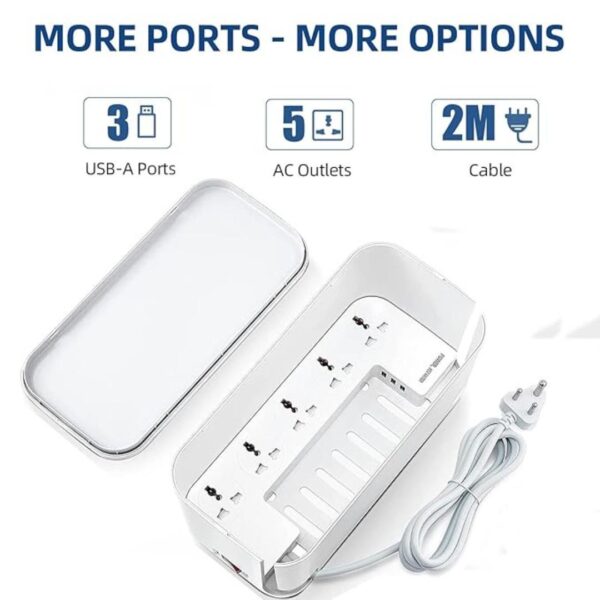 Extension Board with Cable Management Box 3 PIN 2 - LXINDIA.COM