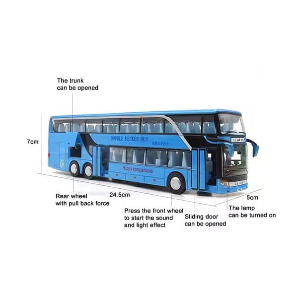 FEXXA Exclusive Alloy Metal Pull Back Bus Blue - LXINDIA.COM